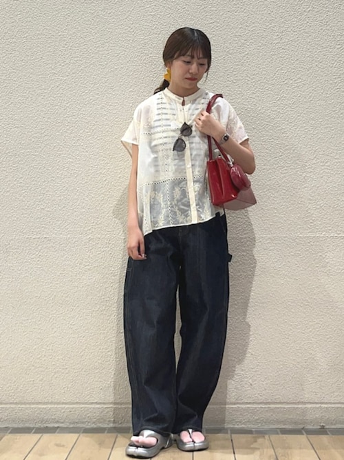 SHIPS any:〈手洗い可能〉エンブロイダリー レース シアー