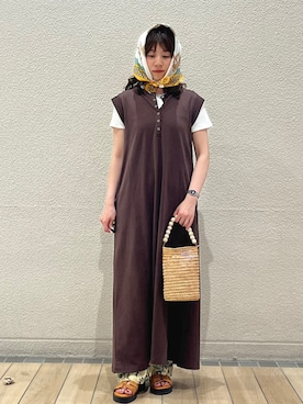 「PETIT BATEAU（プチバトー）のアイテム」を使った、鞠子さん（レディース・158cm）の夏コーディネート