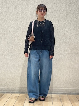 「アイテム（キーケース/キーアクセサリー）」を使った、鞠子さん（レディース・158cm）の夏コーディネート