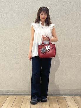 「アイテム（財布）」を使った、鞠子さん（レディース・158cm）の夏コーディネート