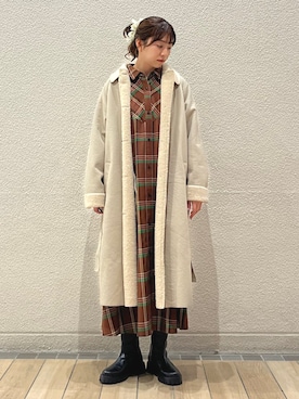 「SHIPS」｜「アイテム（ワンピース/ドレス）」を使った、鞠子さん（レディース・158cm）の秋コーディネート