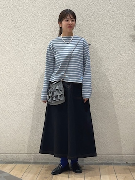 「ORCIVAL（オーシバル）のアイテム（Tシャツ/カットソー）」を使った、鞠子さん（レディース・158cm）の秋コーディネート