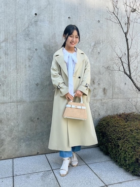 「NOLLEY’S Sophi（ノーリーズソフィ）のアイテム（トレンチコート）」を使った、めいめい🐑さん（レディース・158cm）の春コーディネート