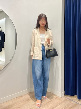 「NOLLEY’S（ノーリーズ）のストラップサンダル（サンダル）」を使った、めいめい🐑さん（レディース・158cm）の夏コーディネート