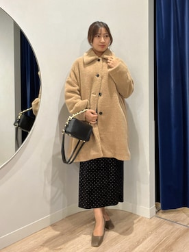 「NOLLEY’S Sophi（ノーリーズソフィ）の《セットアップ対応》箔ドットベロアタイトスカート（スカート、ブラック系）」を使った、めいめい🐑さん（レディース・158cm）の夏コーディネート