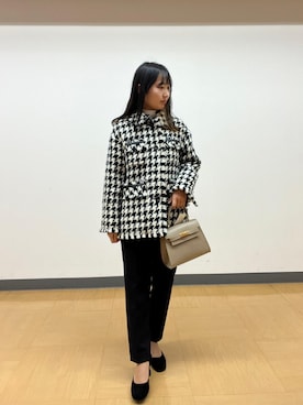 「千鳥柄」｜めいめい🐑さん（レディース・158cm）の冬コーディネート