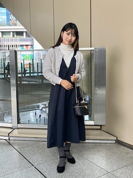 「着痩せコーデ」｜「アイテム（ワンピース/ドレス）」を使った、めいめい🐑さん（レディース・158cm）の冬コーディネート