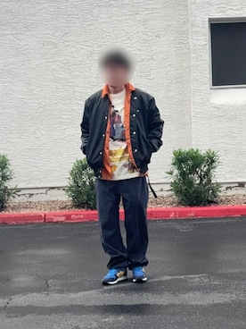 「アイテム（MA-1）」を使った、Kith Su Kithさん（メンズ・160cm）の秋コーディネート