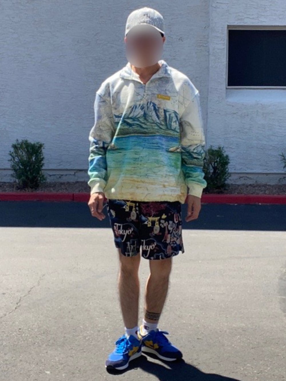 「Columbiaのアイテム（その他トップス、ブルー系）」を使った、Kith Su Kithさん（メンズ・160cm）の夏コーディネートの1枚目の写真