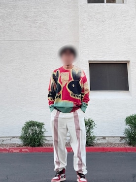 「アイテム（パンツ）」を使った、Kith Su Kithさん（メンズ・160cm・30代）の冬コーディネート