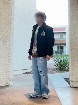 「アイテム（Tシャツ/カットソー）」を使った、Kith Su Kithさん（メンズ・160cm・30代）の冬コーディネート