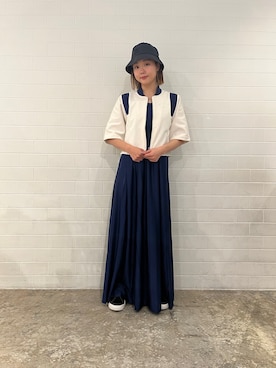 「厚底」｜「アイテム（ナイロンジャケット）」を使った、AMさん（レディース・165cm）の春コーディネート