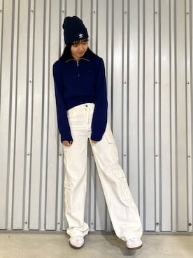 「adidas（アディダス）のアイテム（帽子）」を使った、MRさん（レディース・168cm）の秋コーディネート