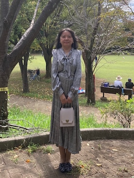 「MERCURYDUO（マーキュリーデュオ）のアイテム（バッグ）」を使った、桜子さん（レディース・158cm）の秋コーディネート