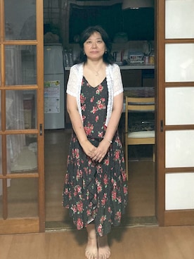 「Rodeo Crowns（ロデオクラウンズ）のアイテム（ワンピース/ドレス）」を使った、桜子さん（レディース・158cm）の夏コーディネート