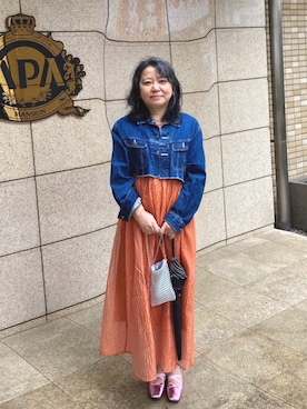 「Lil Ambition（リルアンビション）のアイテム」を使った、桜子さん（レディース・158cm）の冬コーディネート