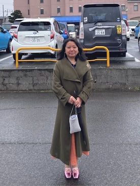 「Lil Ambition（リルアンビション）のアイテム」を使った、桜子さん（レディース・158cm）の冬コーディネート