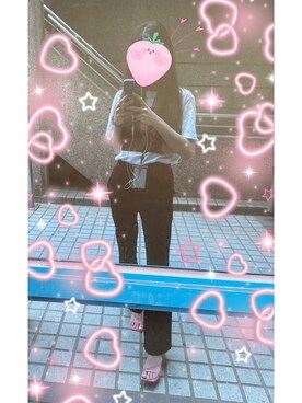 「NET（ネット）のアイテム（スラックス）」を使った、Chiauさん（レディース・155cm）の夏コーディネート