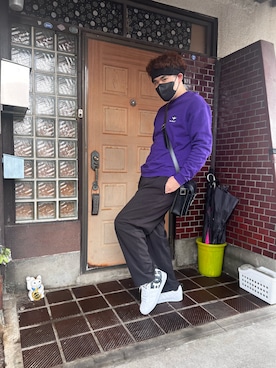 「Dr. Martens（ドクターマーチン）のアイテム（バッグ）」を使った、翼さん（メンズ・174cm）の冬コーディネート