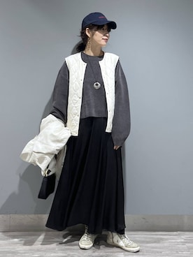 「SNAP_apart by lowrys」｜「アイテム（帽子）」を使った、Aoさん（レディース・161cm）の秋コーディネート