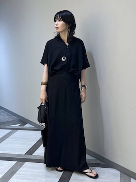 「A part by（アパートバイ）の【セレクト】Malvados（サンダル、ブラック系）」を使った、Aoさん（レディース・161cm）の夏コーディネート