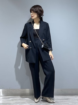 「A part by（アパートバイ）のＷライクテーラードスリットジャケット（テーラードジャケット）」を使った、Aoさん（レディース・161cm）の秋コーディネート