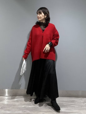 「アイテム（カーディガン/ボレロ）」を使った、Aoさん（レディース・161cm・30代）の冬コーディネート