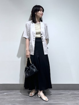 「A part by（アパートバイ）のチェーン2WAYBAG（ショルダーバッグ、ブラック系）」を使った、Aoさん（レディース・161cm）の春コーディネート