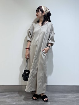 「A part by（アパートバイ）のキンチャクミニショルダバッグ（ショルダーバッグ、ブラック系）」を使った、Aoさん（レディース・161cm）の夏コーディネート
