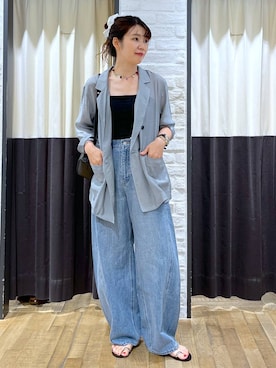 「A part by（アパートバイ）のアイテム（ジャケット/アウター）」を使った、Aoさん（レディース・161cm）の夏コーディネート