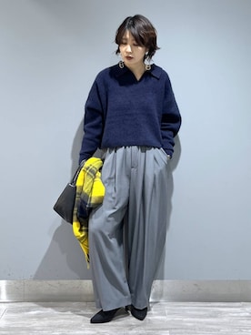 「アイテム（スラックス）」を使った、Aoさん（レディース・161cm・30代）の秋コーディネート