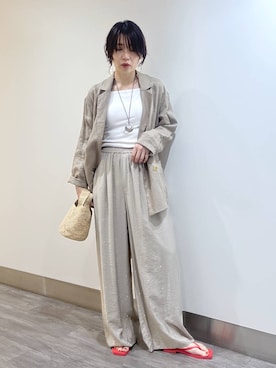 「A part by（アパートバイ）の【セレクト】Malvados（サンダル、レッド系）」を使った、Aoさん（レディース・161cm）の春コーディネート