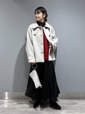 「アイテム（ステンカラーコート）」を使った、Aoさん（レディース・161cm・30代）の冬コーディネート