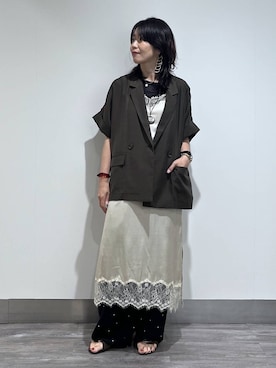 「パーマ」｜Aoさん（レディース・161cm）の夏コーディネート