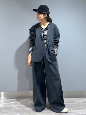 「アイテム（パンツドレス）」を使った、Aoさん（レディース・161cm）の秋コーディネート