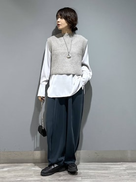 「アイテム（スラックス）」を使った、Aoさん（レディース・161cm・30代）の秋コーディネート