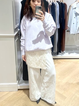 「e/rm（イーアールエム）のアイテム（パンツ）」を使った、Aoさん（レディース・161cm）の冬コーディネート