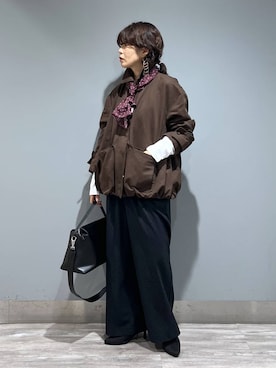 「アイテム（バンダナ/スカーフ）」を使った、Aoさん（レディース・161cm・30代）の秋コーディネート
