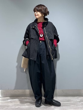 「SNAP_apart by lowrys」｜「アイテム（ブルゾン）」を使った、Aoさん（レディース・161cm）の秋コーディネート