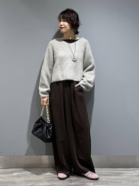 「アイテム（スラックス）」を使った、Aoさん（レディース・161cm・30代）の秋コーディネート
