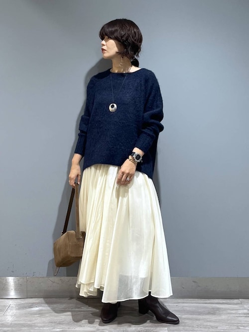 ツイードイレヘムフレアスカート SET UP対応 LADIES】ラメツイードイレ