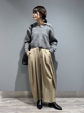 「アイテム（スラックス）」を使った、Aoさん（レディース・161cm・30代）の冬コーディネート