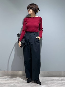 「アイテム（チノパンツ）」を使った、Aoさん（レディース・161cm・30代）の秋コーディネート