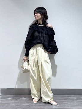 「A part by（アパートバイ）のハートモチーフバッグ（ショルダーバッグ、ホワイト系）」を使った、Aoさん（レディース・161cm）の春コーディネート