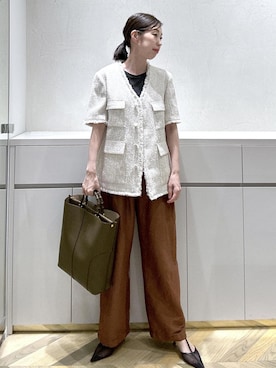 「アイテム（トートバッグ）」を使った、TOMOMIさん（レディース・160cm・40代）の夏コーディネート