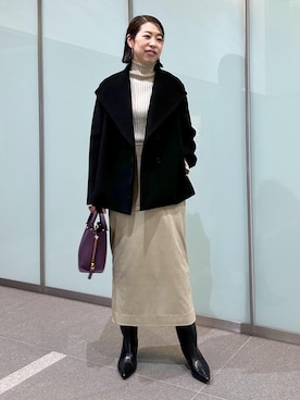 「アイテム（ステンカラーコート）」を使った、TOMOMIさん（レディース・160cm）の夏コーディネート