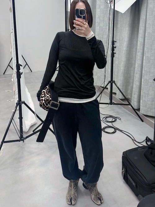 Sheer layering long T-shirts / シアーレヤリングロングTシャツ
