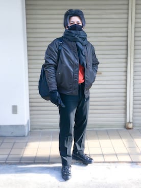 「BEAMS（ビームス）のアイテム（手袋）」を使った、miqyuroさん（メンズ・165cm）の冬コーディネート