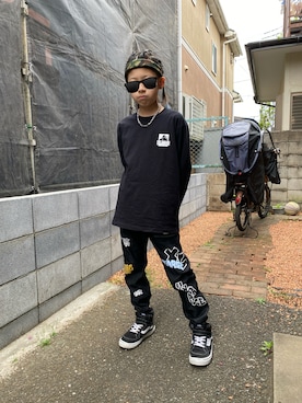 「アイテム（Tシャツ/カットソー）」を使った、yuura_mamaさん（キッズ・135cm・10代）の夏コーディネート