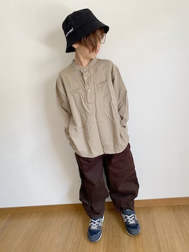 「DC（ディーシー）のアイテム（帽子）」を使った、yuura_mamaさん（キッズ・125cm）の春コーディネート